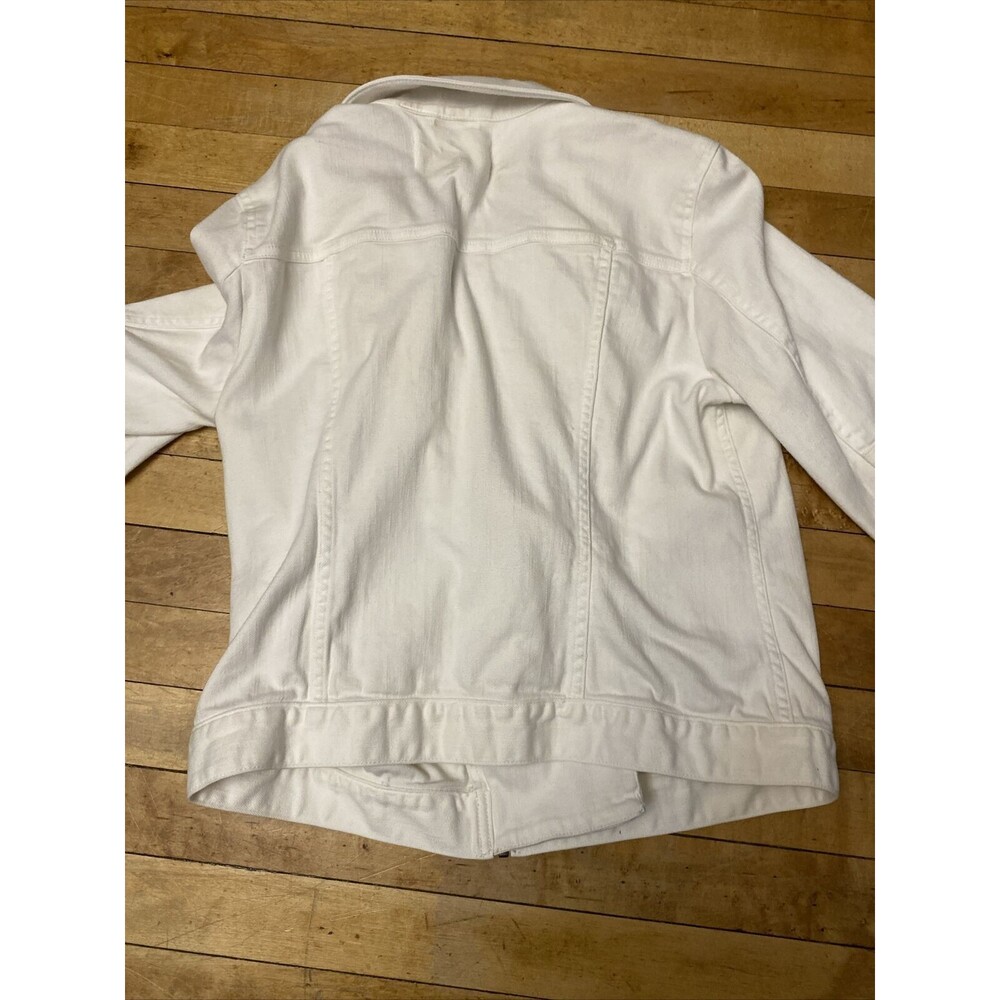 Vince Camuto Two Jacket Women’s Medium White Denim Jeans High Collar - Picture 12 of 14
